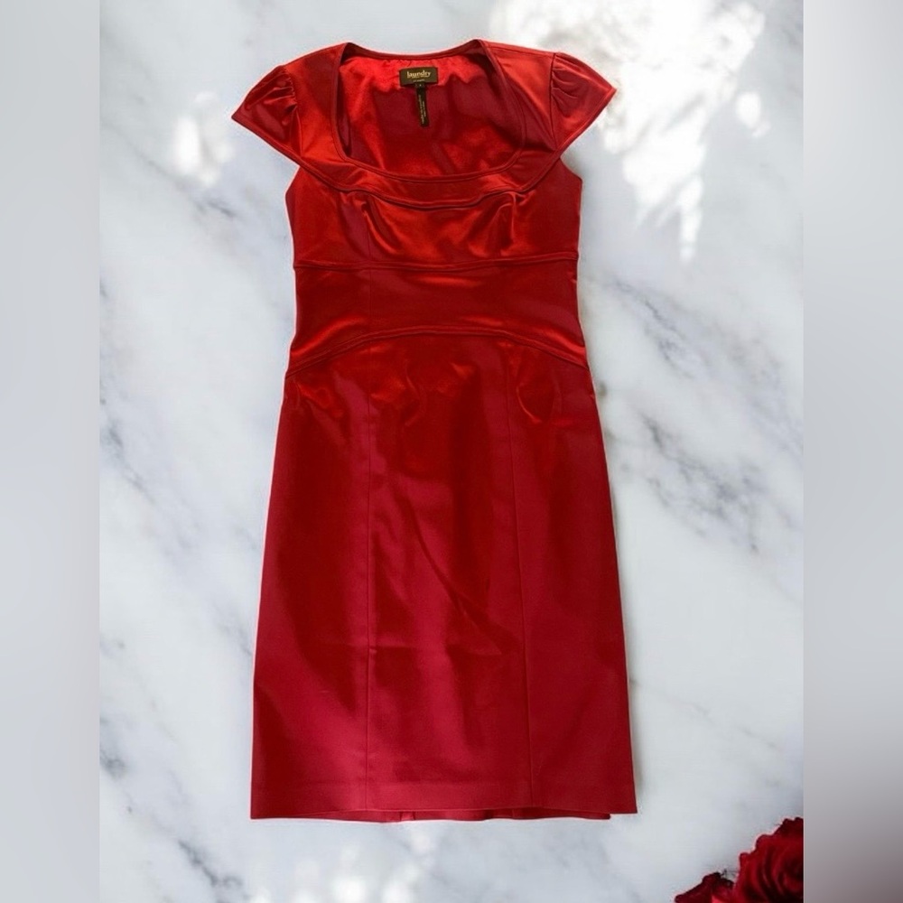 Laundry By Shelli Segal Red Satin Mini Dress